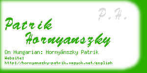 patrik hornyanszky business card